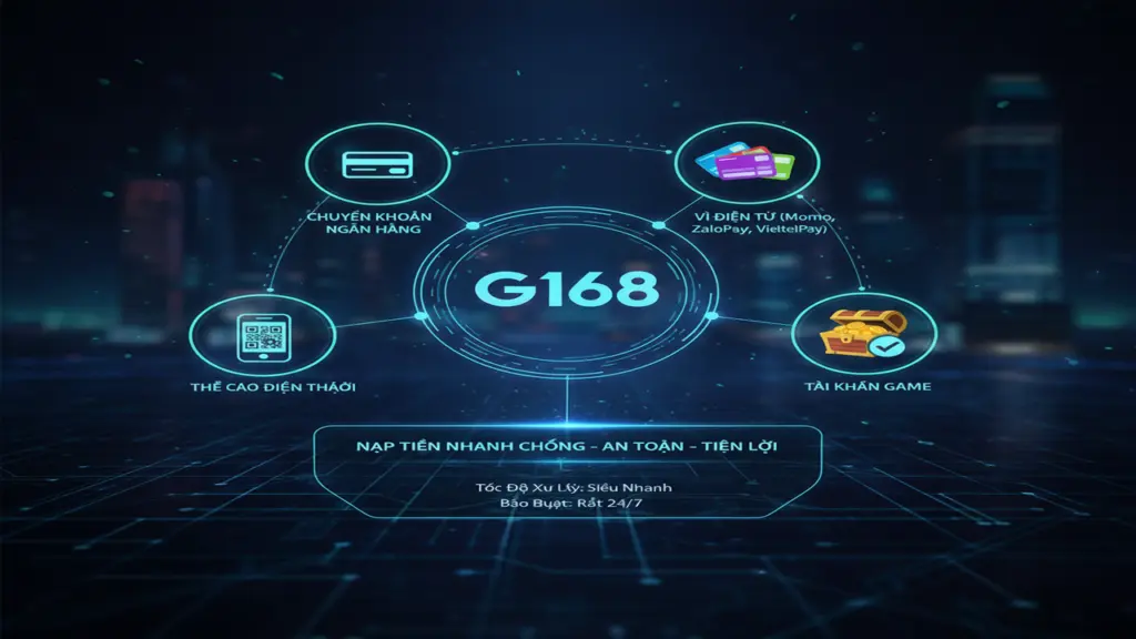 Nạp tiền (Ngân Hàng, Ví Điện Tử, Thẻ Điện Thoại) G168